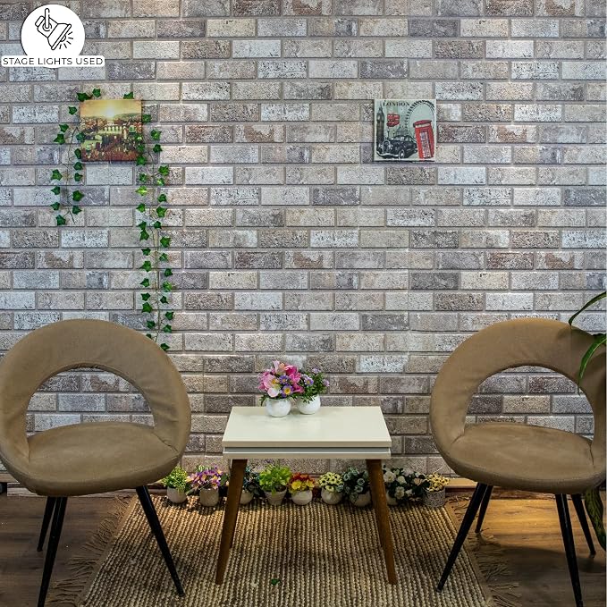 Dundee Deco 3D Wall Panels Faux Brick - Cladding Red Brown Grey Stone Look Wall Paneling, Styrofoam, Sample, Size 10 x 10 in. - Image 7