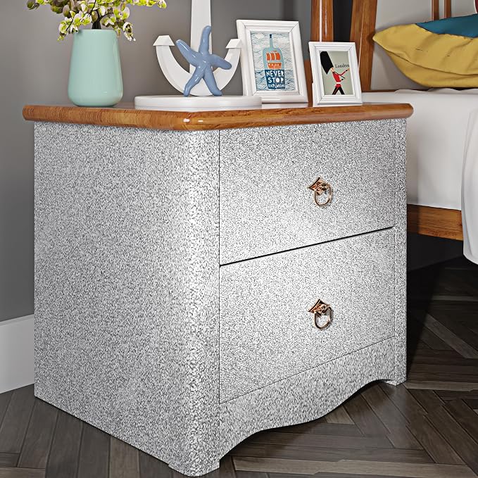 FunStick 3.9"x472" Silver Glitter Wallpaper Border Sparkle Glitter Wallpaper Peel and Stick Mirror Borders for Bathroom Wall Paper Border Sticker Silver Contact Paper for Bedroom Dresser Waterproof - Image 6