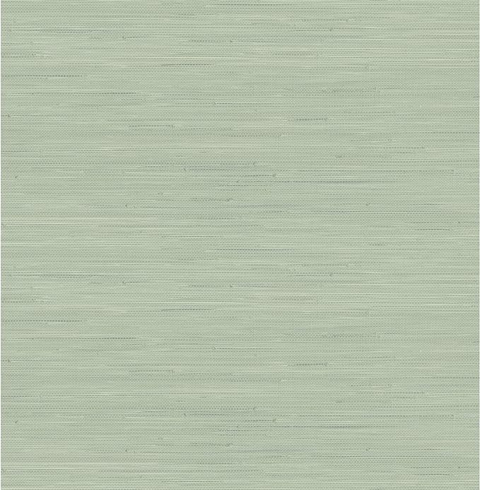 NuWallpaper x Society Social Classic Faux Grasscloth Peel and Stick Wallpaper, Sage Faux Grasscloth Removable Contact Paper for Walls, Self Adhesive Wall Covering for Bedroom Living Room Accent Wall by NuWallpaper