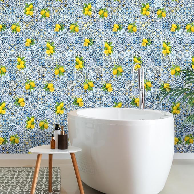 Drydiet Amalfi Coast Wallpaper Peel and Stick Contact Paper 15.8 x 118.1 | Self Adhesive, Capri Lemon Design, Easy Apply Remove, Wall Sticker for Home Locker Dorm Classroom Living Room Decor - Image 6