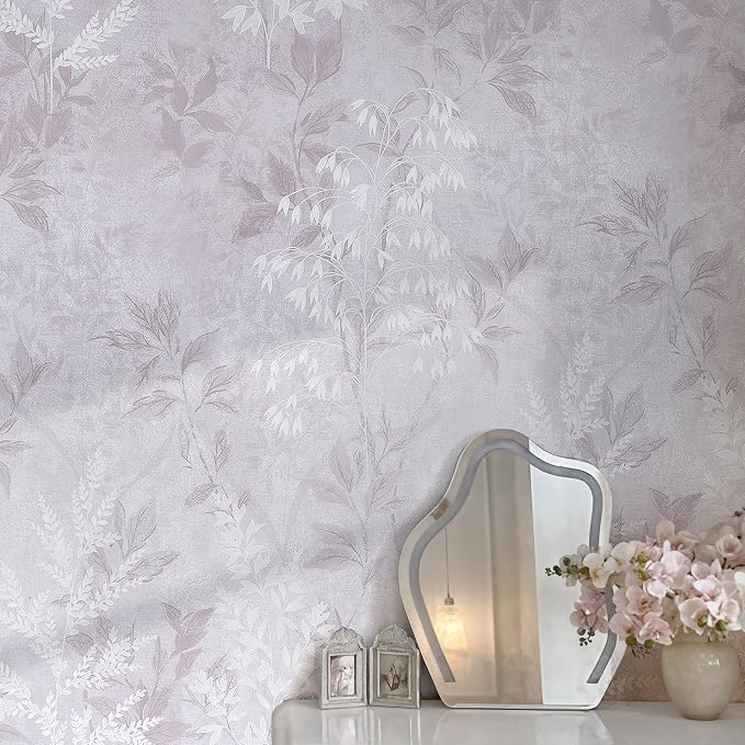 Safiyya Purple Peel and Stick Wallpaper Vintage Botanical Contact Paper Renter Friendly Floral Wallpaper 78.7''x17.3''Removable Wall Paper Self-Adhesive for Bathroom Waterproof Vinyl Rolls by SAFIYYA