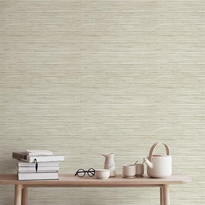 JiffDiff Grasscloth Wallpaper Peel and Stick Cream Grassweave Stick on Wallpaper Textured Self Adhesive Contact Paper 1181" x 17.3" - Image 8