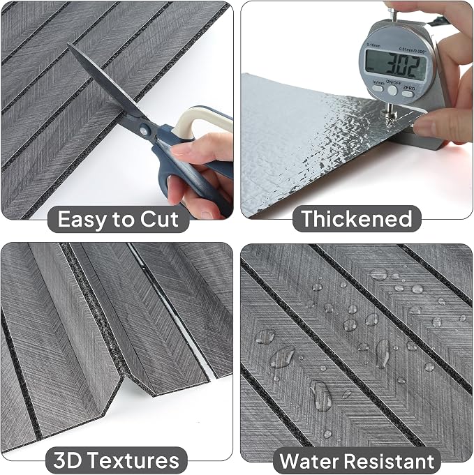 3D Wall Panels Peel and Stick 11.8" x 7.9", 20 Pack | Thick PVC Foam, Wood Grain Panels, Self-Adhesive, For Bedroom Living Room Accent Wall, Non-Real Wood - Image 5