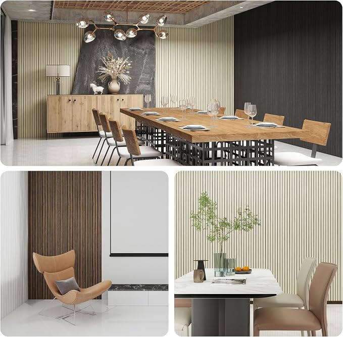 3D Wall Panels Peel and Stick Acoustic Wall Panels Wood Panels for Wall | 8-Pack 43.3*11.8” 3D Wood Slat Sound Absorbing Panels for Home Theater, Office & Bedroom Easy DIY Installation, Black Finish - Image 6