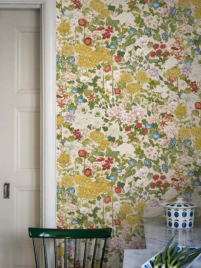 Peel and Stick Wallpaper Floral Contact Paper for Cabinets/Kitchen/Bathroom | Textured Vinyl Stick on Wall paper, Removable, Waterproof, Self-adhesive, Boho, for bedroom/rv/laundry room 17.3" x 118" - Image 5