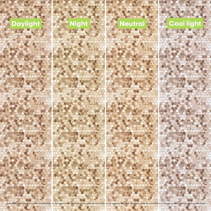 Select 5 Pack Hexagon Peel and Stick Backsplash Tiles, Brushed Gold | Self Adhesive Metal Backsplash Stick On Aluminum Tiles for Kitchen Bathroom, 12” x 12” Wall Tiles w/10 Edge Pieces - Image 10