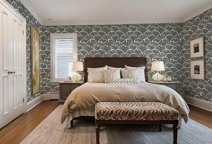 Vintage Peel and Stick Wallpaper Beige Black Wallpaper Farmhouse Cottage Leaf Contact Paper Renter Friendly Removable Wall Paper Botanical for Cabinets Bathroom Kitchen Laundry Vinyl 78.7" x 17.3" - Image 8
