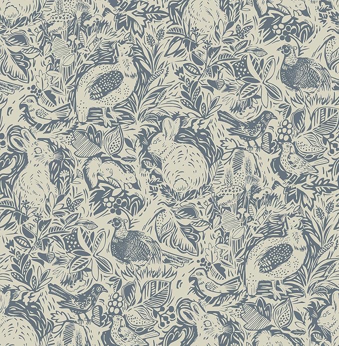 NuWallpaper Blue Terrene Peel and Stick Wallpaper, Blue Abstract Removable Contact Paper for Walls, Self Adhesive Wall Covering for Bedroom Living Room Accent Wall by NuWallpaper