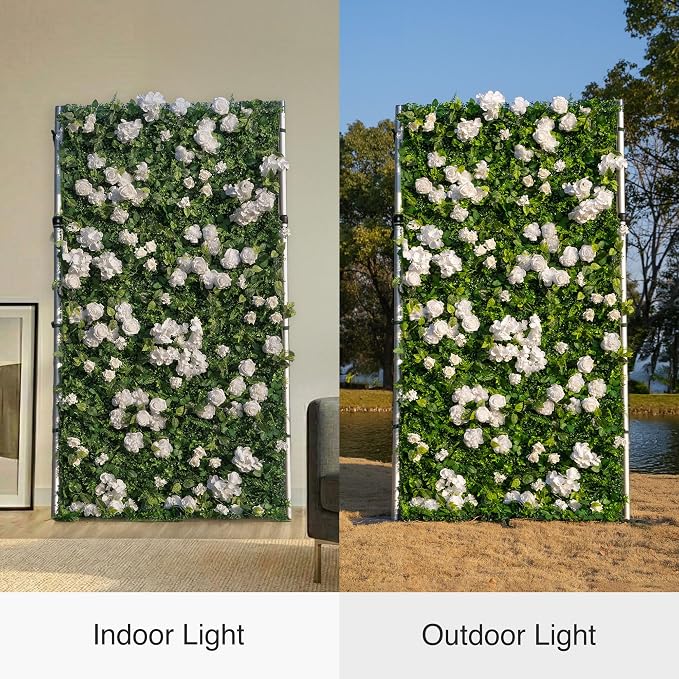 4ft*8ft Artificial Flower Wall Panels, 3D Silk Rose Floral Backdrop | Roll Up Floral for Wedding, Baby Show, Party and Home Decor, Quick Assembly/Storage, Both Eco ＆ Pet Friendly - Image 3