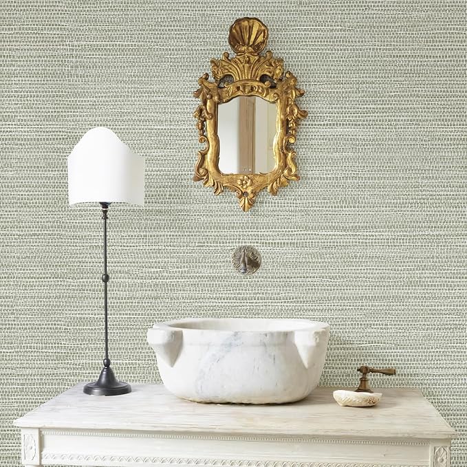 JiffDiff Grasscloth Wallpaper Peel and Stick Cream Grassweave Stick on Wallpaper Textured Self Adhesive Wall Paper Contact Paper 1181" x 17.3" - Image 4