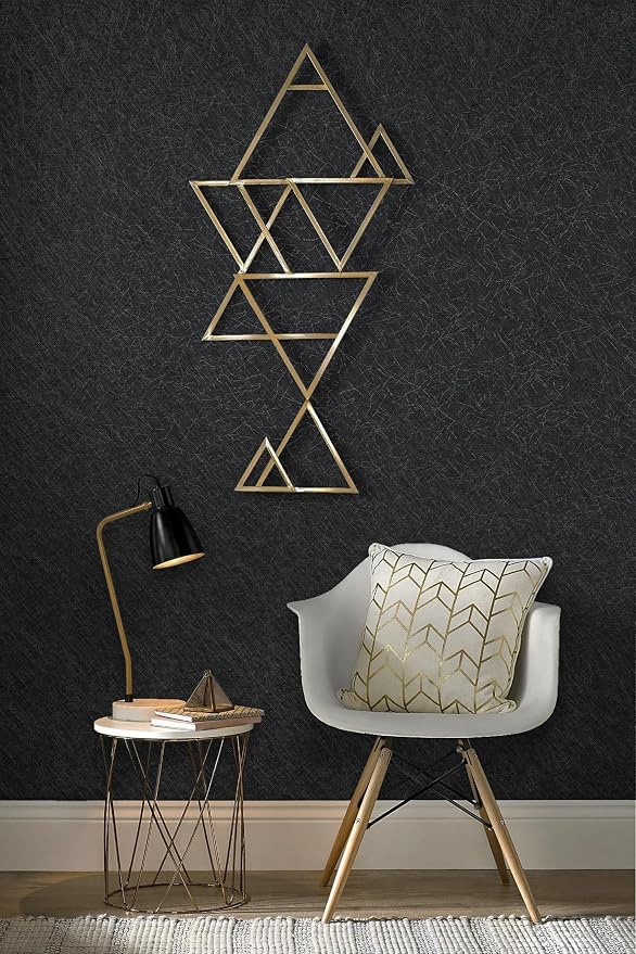 Safiyya 17.3 inch X 590 inch Wallpaper Black Silk Textured Wallpaper Peel and Stick Modern Solid Color Wall Paper Removable Contact Paper for Bedroom Vinyl Rolls - Image 3
