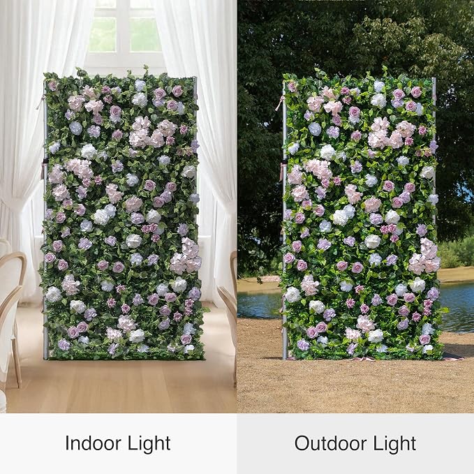 4ft*8ft Artificial Flower Wall Panels, 3D Silk Floral Wall Backdrop | Rose Roll Up Wall for Wedding, Baby Show, Party and Home Decor, Quick Assembly/Storage, Both Eco ＆ Pet Friendly, - Image 3