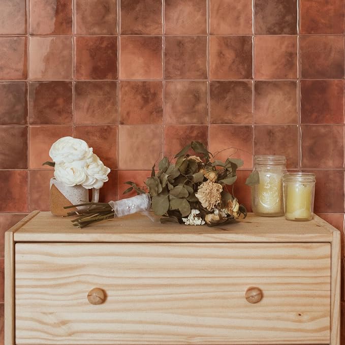 Smart Tiles Peel and stick backsplash, Zellige Terracotta Red, 9"x9" - Image 8