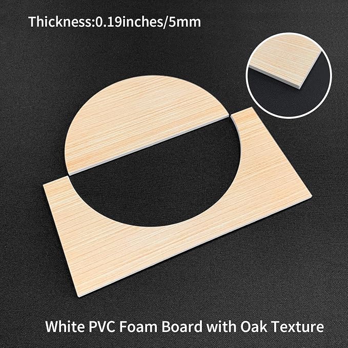 12PCS PVC Modular Decorative Fretwork Accent Wall Panels for Living Room Lobby Bedroom, Half Circle-Oak Faux Oak Wood Texture - Image 2