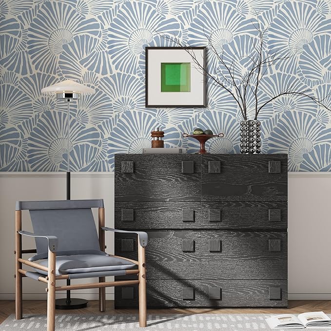 Theper Blue and White Wallpaper Peel and Stick Wallpaper Boho 17.3"×393" | Modern Wall Paper Self Adhesive Removable Wallpapers for Bathroom Blue Contact Paper for Cabinets Drawers Shelf Decor Vinyl - Image 6