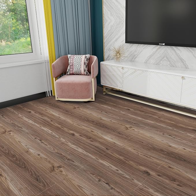 Lareko Peel and Stick Floor Tile, Waterproof Vinyl Plank Flooring | 36-Pack 54 Sq.Ft, Self-Adhesive Laminate Vinyl Tiles,Realistic Wood Grain for DIY Bathroom, Laundry Room & Rental Upgrades - Image 5
