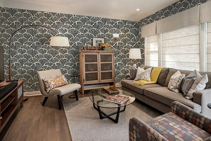 Vintage Peel and Stick Wallpaper Beige Black Wallpaper Farmhouse Cottage Leaf Contact Paper Renter Friendly Removable Wall Paper Botanical for Cabinets Bathroom Kitchen Laundry Vinyl 394" x 17.3" - Image 5