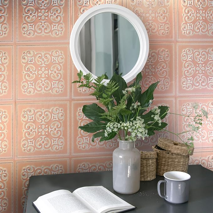 Main Street Peel and Stick Wallpaper Tiles, Patina Copper, 24-Pack | 8 x 8 in tile size, Removable, Self Adhesive, Renter-Friendly, For Kitchen and DIY Projects - Image 5