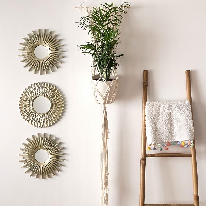 BONNYCO Gold Mirrors for Wall Pack of 3, Round Wall Mirrors Bedroom Room and Home Decor. Espejos Decorativos de Pared Sala Dormitorio, Modern Minimalist Decor Vintage, Chic. Gifts for Women Mums - Image 5