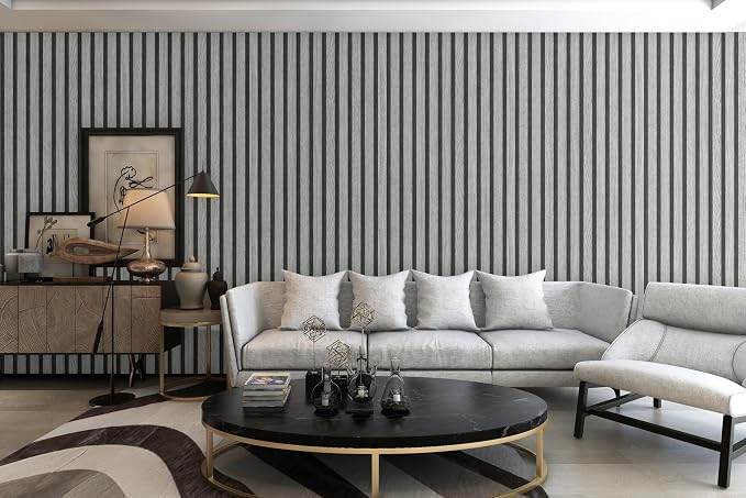 myforHD Wallpaper Peel and Stick Wood Grating Stripe Self-Adhesive Wallpaper Faux Wood Contact Paper Wood Slats Self Adhesive Wall Paper PVC Vinyl Film Removable Waterproof (Wood D, 17.3" x 236") - Image 7