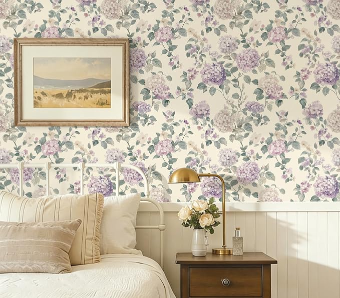 CiCiwind Vintage Floral Wallpaper, Boho Floral Wallpaper Peel and Stick Farmhouse Botanical Self Adhesive Contact Paper Fun Wildflower Contact Paper Cabinets for Nursery Bedroom Bathroom 17.3" x 78" - Image 3