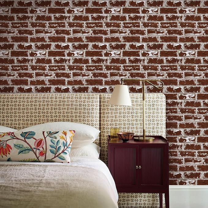 3D Faux Brick Wall Panels Peel and Stick, Designed for Quick DIY | Christmas Red, 10 Pcs 11.8" x 11.8", Small Brick-Look, PVC Fake Brick Wall Covering for Wall Renovation, Cover 9.7 sq ft - Image 2