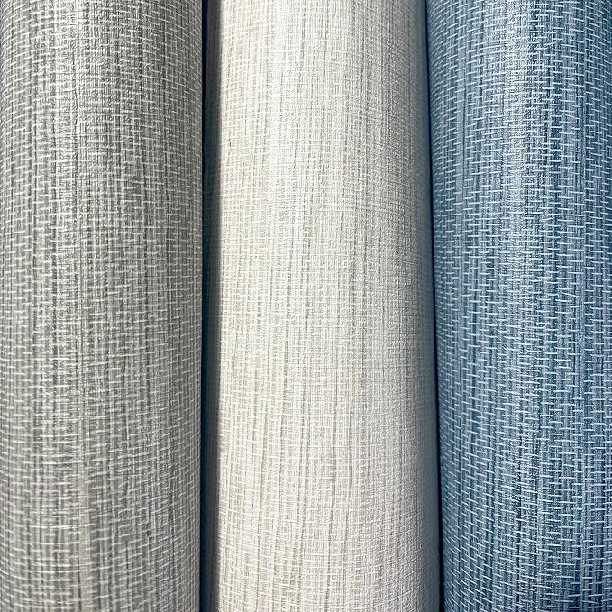 JiffDiff Grasscloth Wallpaper Peel and Stick Cream Grassweave Peel & Stick Wallpaper Textured Wallpaper Contact Paper 17.3"x118" - Image 8