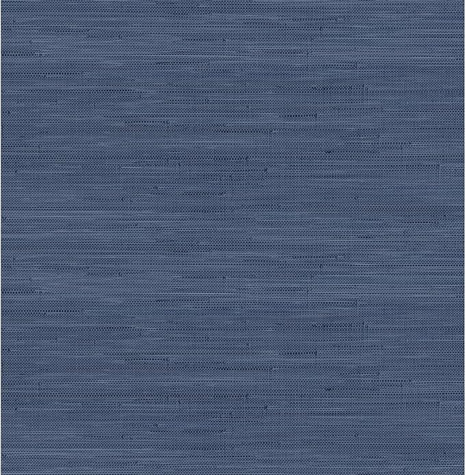 NuWallpaper x Society Social Classic Faux Grasscloth Peel and Stick Wallpaper, Navy Blue by NuWallpaper