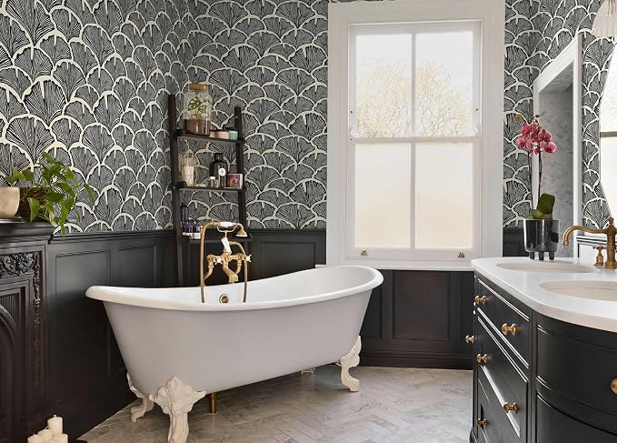 Vintage Peel and Stick Wallpaper Beige Black Wallpaper Farmhouse Cottage Leaf Contact Paper Renter Friendly Removable Wall Paper Botanical for Cabinets Bathroom Kitchen Laundry Vinyl 394" x 17.3" - Image 8
