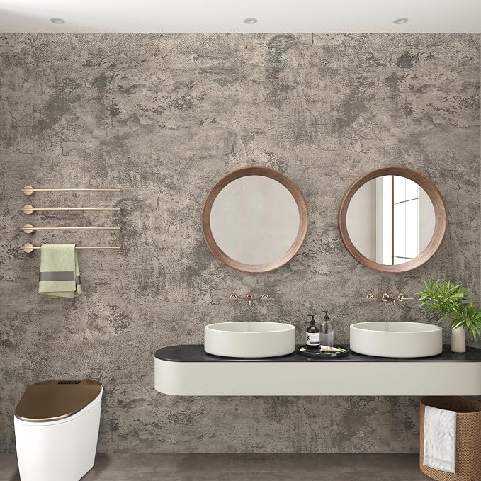 48x590inch Extra Wide Grey Concrete Wallpaper Peel and Stick 3D Cement Look Contact Paper Matte Thicken Adhesive Waterproof Vinyl Wall Paper for Bedroom Living Room Retro Industrial Style Earthy Grey - Image 9