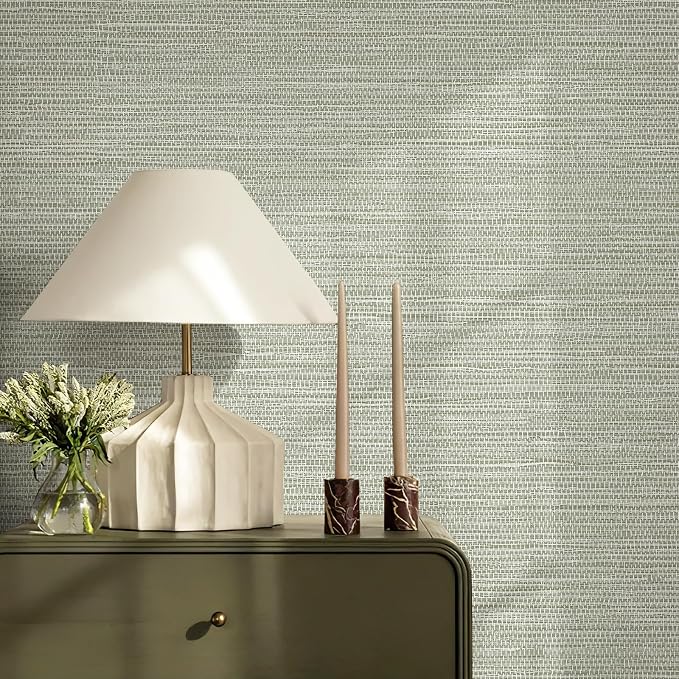 JiffDiff Grasscloth Wallpaper Peel and Stick Cream Grassweave Stick on Wallpaper Textured Self Adhesive Wall Paper Contact Paper 787" x 17.3" - Image 9