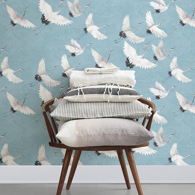 NuWallpaper Halcyon Peel and Stick Wallpaper, Blue, Removable Wallpaper, 20.5 in x 18 ft - Image 2