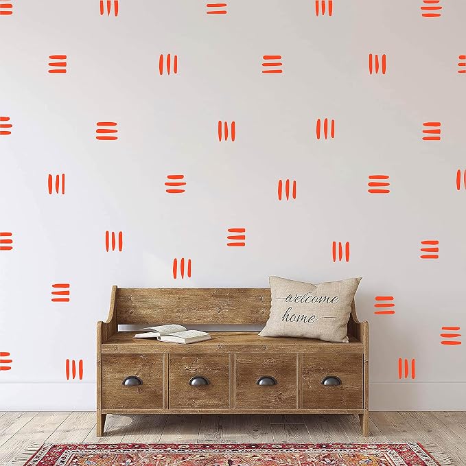 120pcs Modern Line Wall Stickers Boho Nursery Kids Living Room Scandinavian Home Décor Self-Adhesive Murals Vinyo DIY Gift YT5037 (Orange) - Image 3