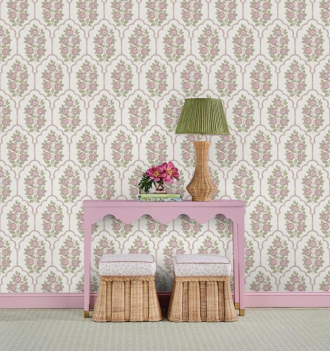 NuWallpaper x Society Social Floral Bazaar Rose Water Peel and Stick Wallpaper, Removable Wallpaper, 20.5 in x 18 ft - Image 3