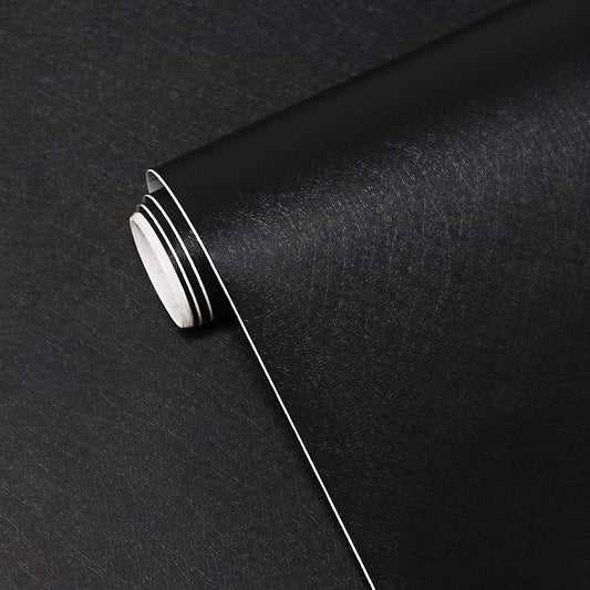 Yasinet Peel and Stick Wallpaper Black Wallpaper Black Contact Paper Modern ThickeningWaterproof Self Adhesive Removable Wall Paper Deco for Wall Bedroom Covering Countertop Cabinet Vinyl 17.7" x118" by Yasinet