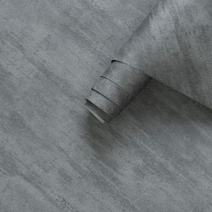 3yecao 16"×118" Thick Grey Concrete Contact Paper for Countertops 3D Gray Concrete Wallpaper Peel and Stick Removable Cement Wallpaper Vinyl Wrap Tile Sticker for Kitchen Island Walls by 3YECAO