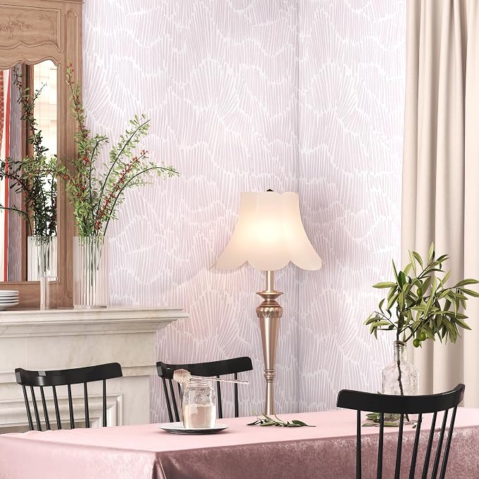 Theper Pink Contact Paper Striped Peel and Stick Wallpaper Boho 17.3"×197" | Simple Modern Removable Self Adhesive Wallpaper for Bedroom Cabinets Waterproof White and Pink Wallpapers Vinyl Roll - Image 5
