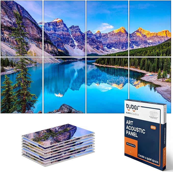 BUBOS 8 Pcs Art Acoustic Wall Panel,47.2”x31.4”Self Adhesive for Home Decor | Peel and Stick, for Home Office, Studio & Wall Decor Sound Treatment, Wall Panels for Noise Reduction & Stylish Room by BUBOS