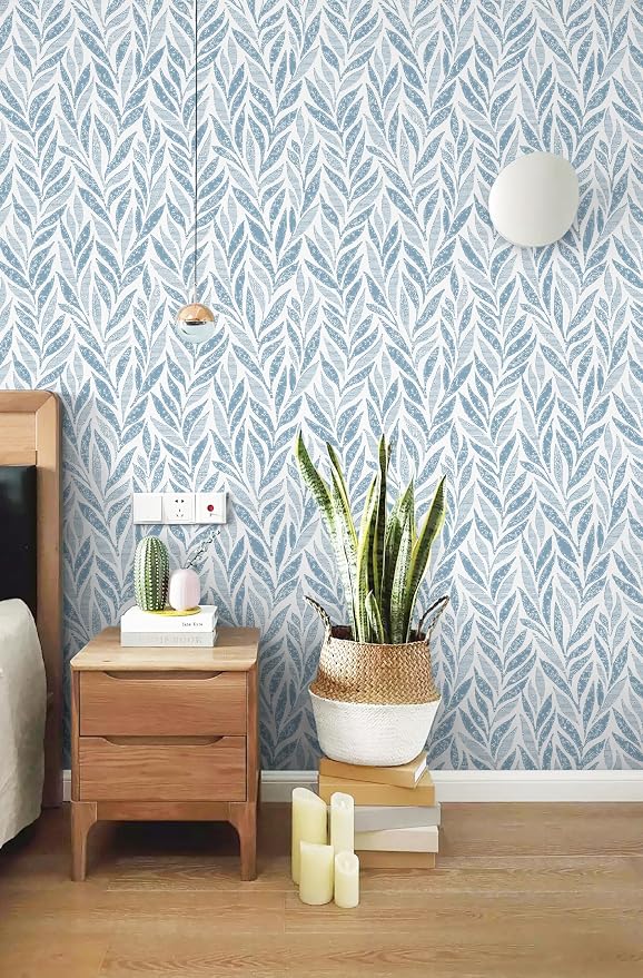 Safiyya 787"x17.3" Blue Peel and Stick Wallpaper Boho Contact Paper Modern Stick on Wallpaper for Bathroom Adhesive Kitchen Wall Paper Vinyl Rolls - Image 7