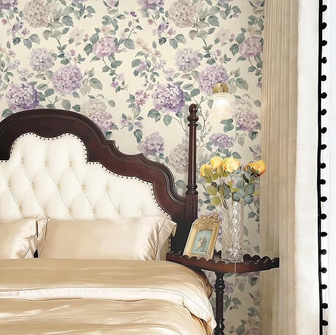 Vintage Floral Wallpaper, Boho Floral Wallpaper Peel and Stick Farmhouse Botanical Self Adhesive Contact Paper Fun Wildflower Contact Paper Cabinets for Nursery Bedroom Bathroomm 17.3" x 197" - Image 4