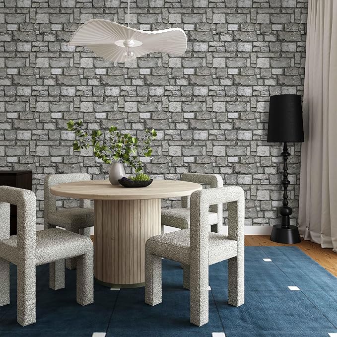 Commomy Faux Stone Peel and Stick Wall Panels | Ultralight Thin PVC Fake Rock Wallpaper DIY Stone Wall Covering Tiles for Kitchen Backsplash,Bedroom (Covers 9.7 sq.ft) - Image 8