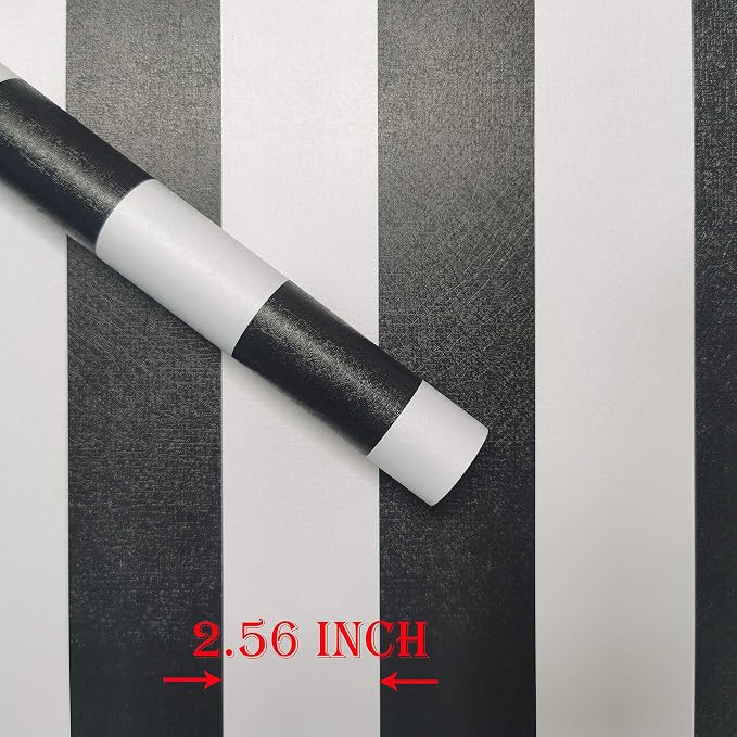 Guvana Stripe Black and White Peel and Stick Wallpaper Self-Adhesive Wallpaper 118"x17.7" Removable Contact Paper Waterproof Wall Paper Decorative Wall Covering Cabinets Shelves Drawer Liner Vinyl - Image 5