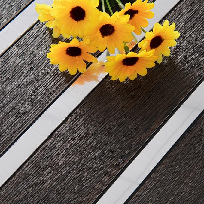 Haimin 3D Wall Panels Wood Grain Slat, 10Pcs 23.6"x11.6" Peel and Stick Self-Adhesive Textured Paneling, Easy DIY Light Luxury Decor for Bedroom Living Room Home (Black Oak with Silver) - Image 9