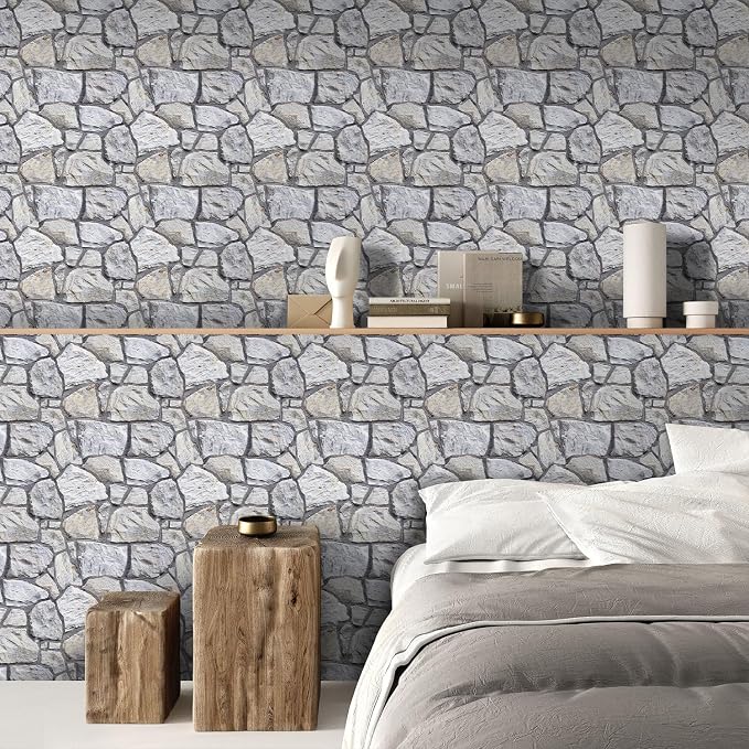 COMSTICKC 3D Faux Stone Wall Panels Peel and Stick, 10 Pcs 11.8" x 11.8" | Not Real Stone, Ultra-Light Thin PVC Wall Sticker, Fake Rock Decorative Tile Covering for DIY Interior Decor, Cover 9.7 sq ft - Image 8