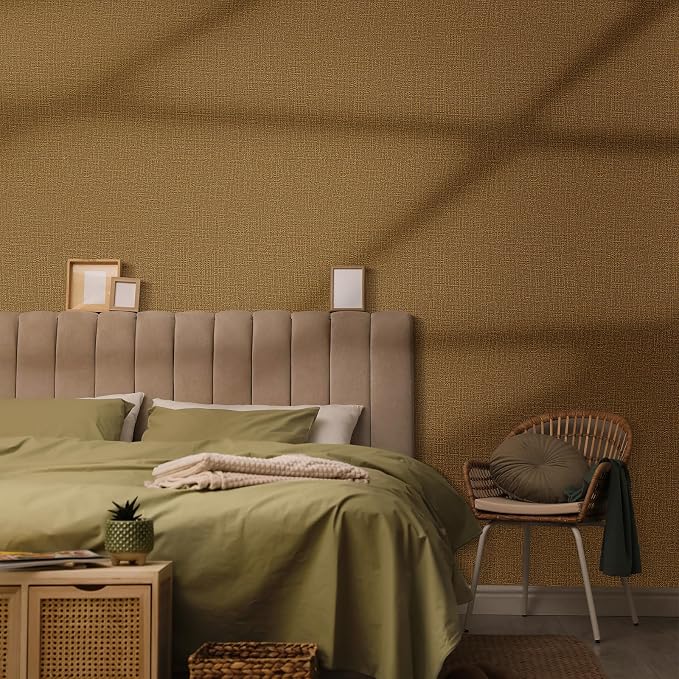 WADILE Grasscloth Peel and Stick Wallpaper 23.6in x 236in, Textured Contact Paper for Cabinets, Faux Linen Wall Paper Pull and Stick, Fabric Vinyl Wallpaper Self Adhesive Coffee | Textured contact paper, Faux linen, Vinyl material, Cabinets, Self adhesive by WADILE