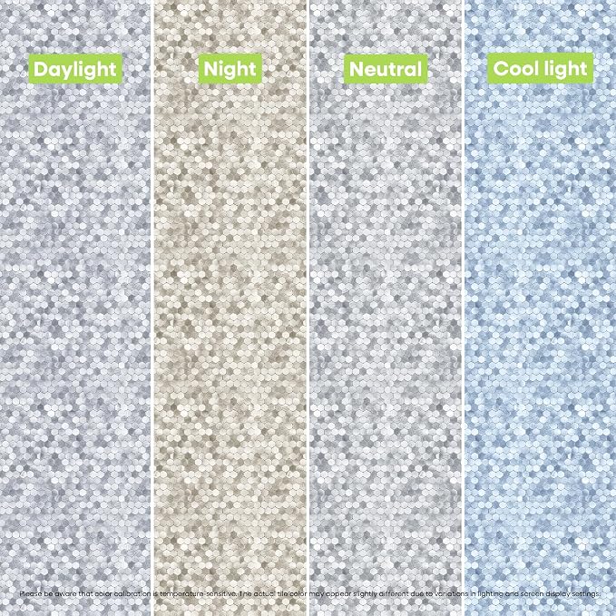 Select 5 Pack Hexagon Peel and Stick Backsplash Tiles, Brushed Nickel | Self Adhesive Metal Backsplash Stick On Aluminum Tiles for Kitchen Bathroom, 12” x 12” Wall Tiles w/10 Edge Pieces - Image 10