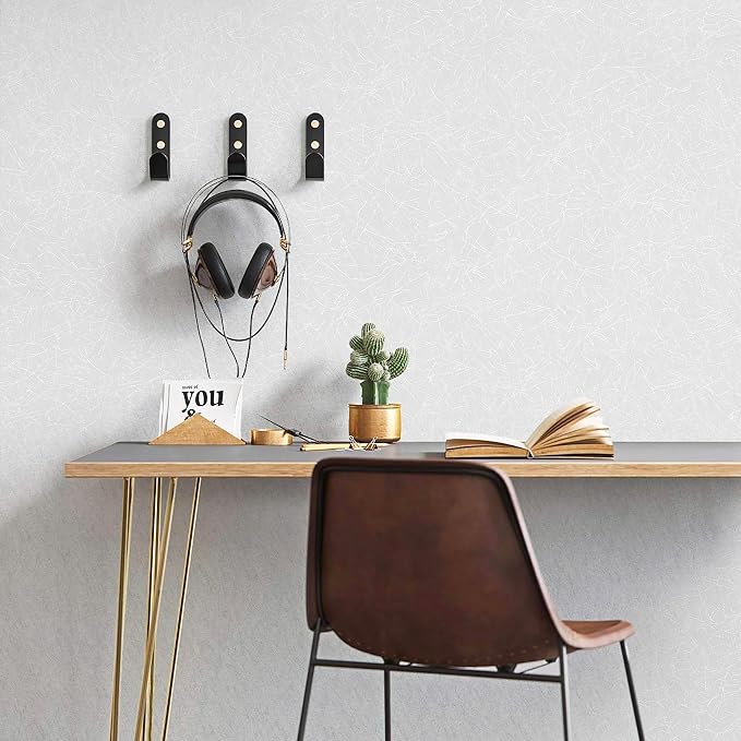 Safiyya 17.3 inch X 393 inch Peel and Stick Wallpaper White Silk Textured Wallpaper Modern Solid Color Removable Wall Paper Waterproof Contact Paper for Walls Vinyl Rolls - Image 6