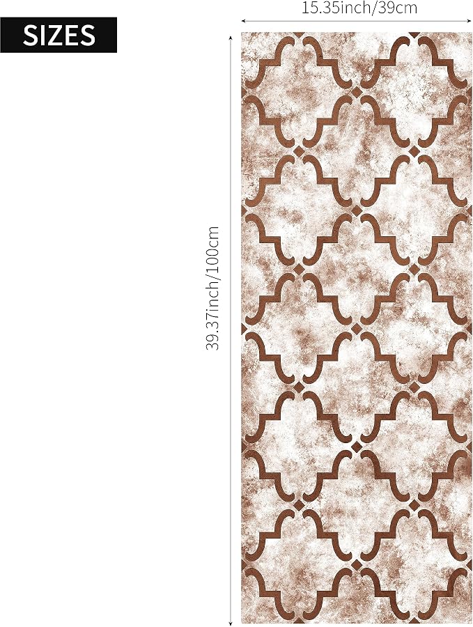 LiveInUrban Vintage Foxed Moroccan Rusts Antique Chrome Reflective Style Wallpaper, Grunge Peel and Stick Contact Paper for Wall Furniture Vanity Dresser Home Decor, 15.35"x39.37" - Image 7