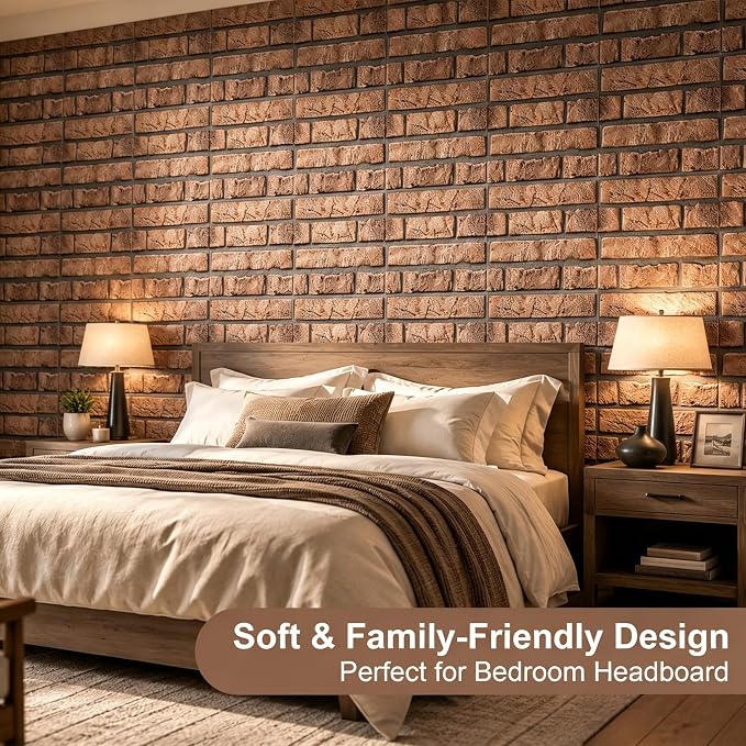 3D Brick Wall Panels Peel and Stick,10Pcs Self Adhesive PVC Tiles | 11.81*11.81 Inch, Waterproof, Self-Adhesive Wall Tiles, Wallpaper for Accent Walls, Kitchen, Bathroom, Bedroom, Office Decor - Image 5