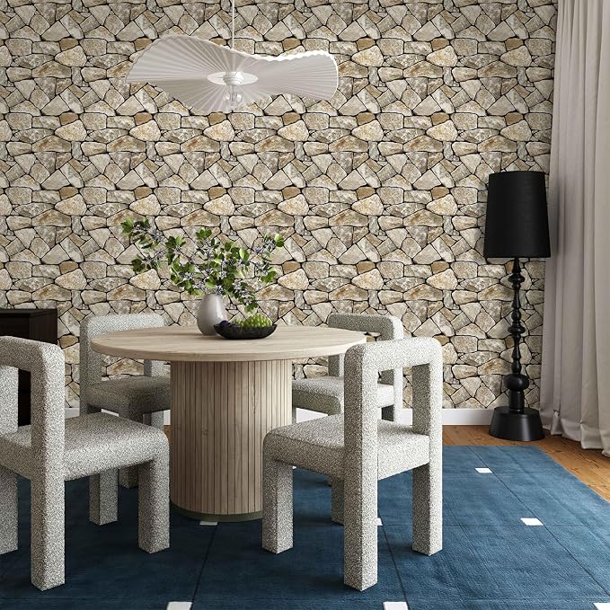 COMSTICKC 3D Peel and Stick Faux Stone Wall Panels for Quick DIY Wall Decor | Brown, 10 Pcs 11.8" x 11.8", Not Real Stone, Lightweight Thin PVC Decorative Tiles Wall Sticker Wallpaper, Cover 9.7 sq ft - Image 6